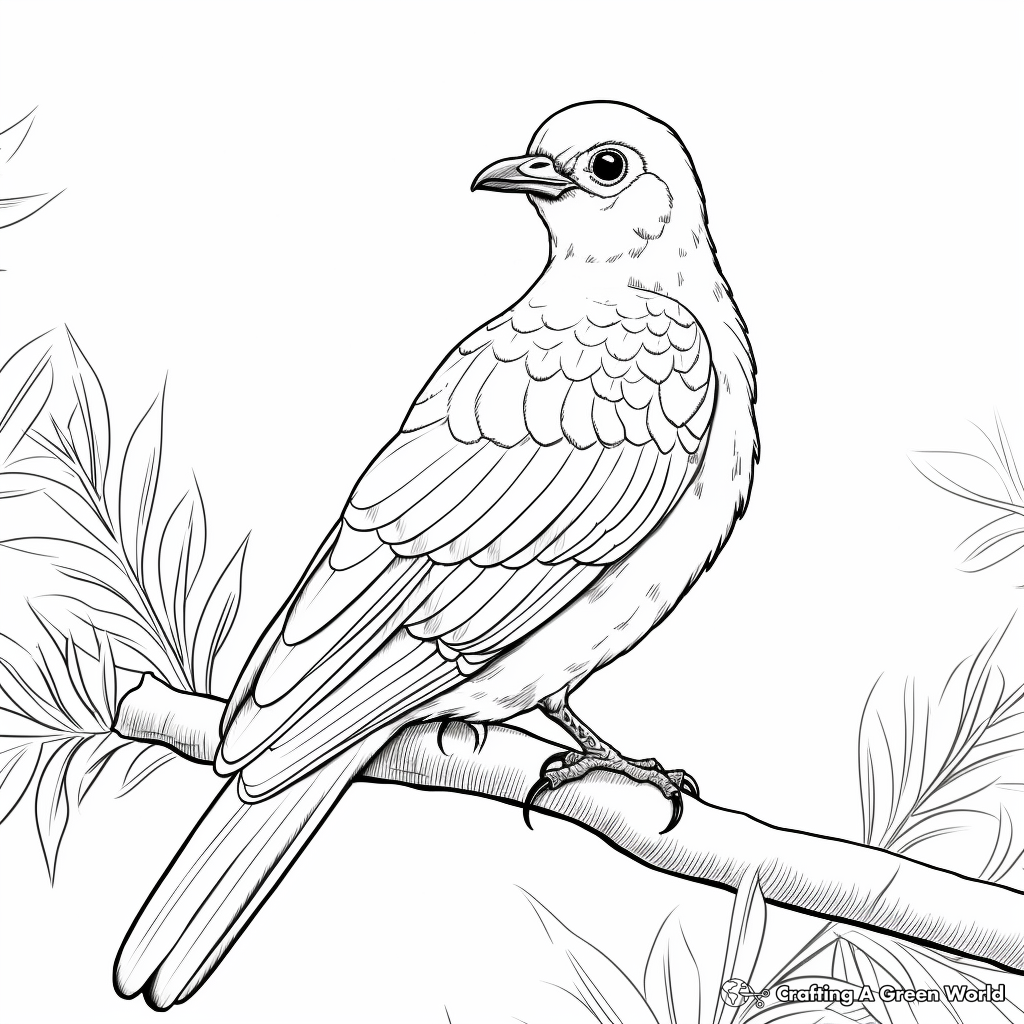 Exotic Ringneck Dove Coloring Pages 1