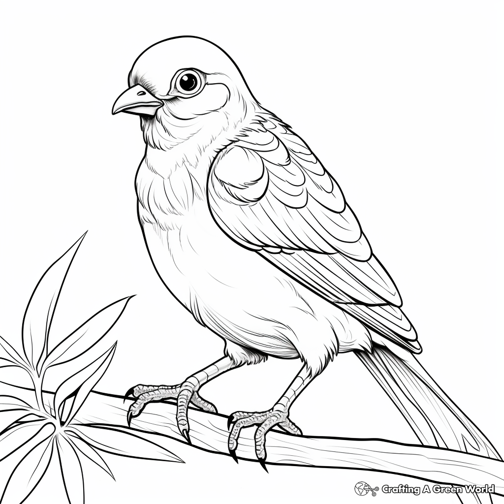 Exotic Ringneck Dove Coloring Pages 2