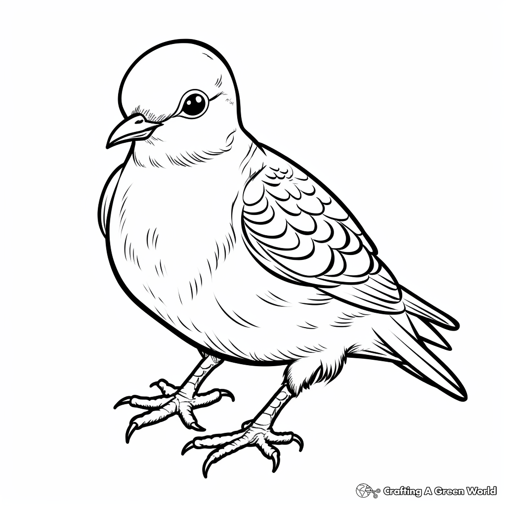 Exotic Ringneck Dove Coloring Pages 3