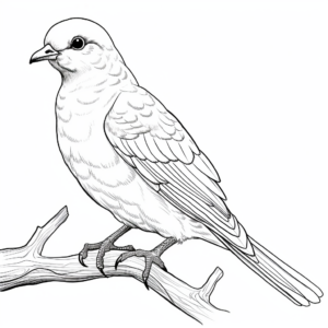 Exotic Ringneck Dove Coloring Pages 4