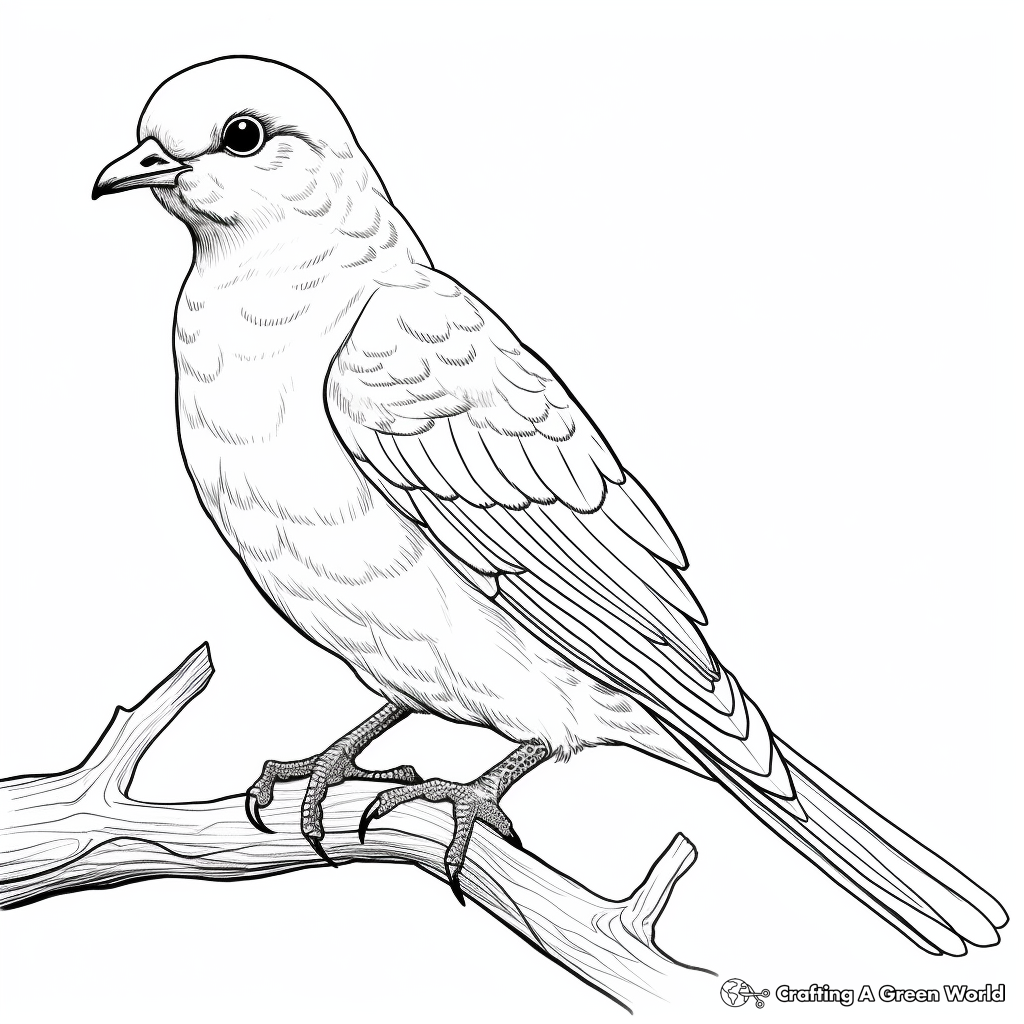 Exotic Ringneck Dove Coloring Pages 4