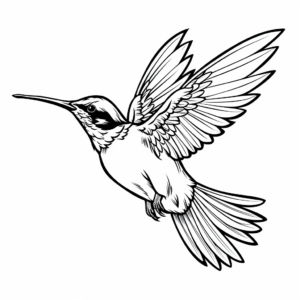 Exotic Ruby Throated Hummingbird Coloring Pages for Adults 1