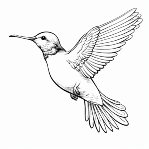 Exotic Ruby Throated Hummingbird Coloring Pages for Adults 2
