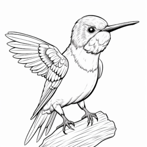 Exotic Ruby Throated Hummingbird Coloring Pages for Adults 4