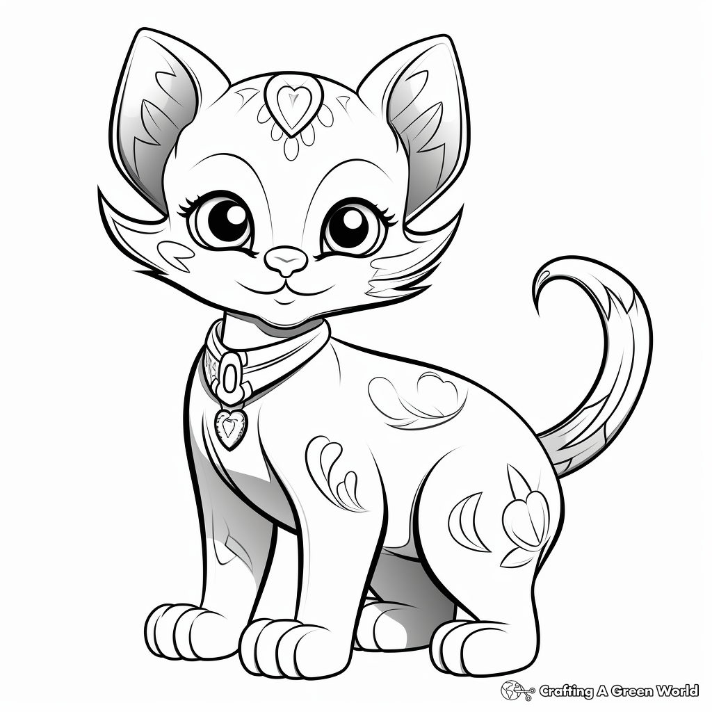 Exotic Russian Blue Kitties Coloring Pages 3