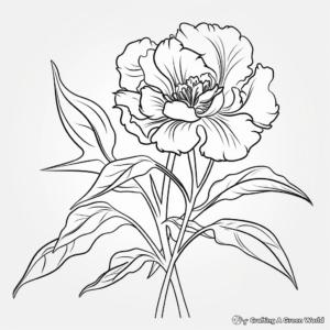 Exotic Tree Peony Coloring Pages 1