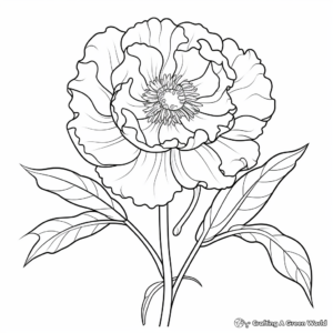 Exotic Tree Peony Coloring Pages 2