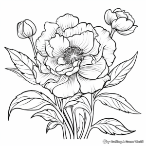 Exotic Tree Peony Coloring Pages 3