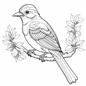 Exotic Tropical Bird Coloring Pages 1