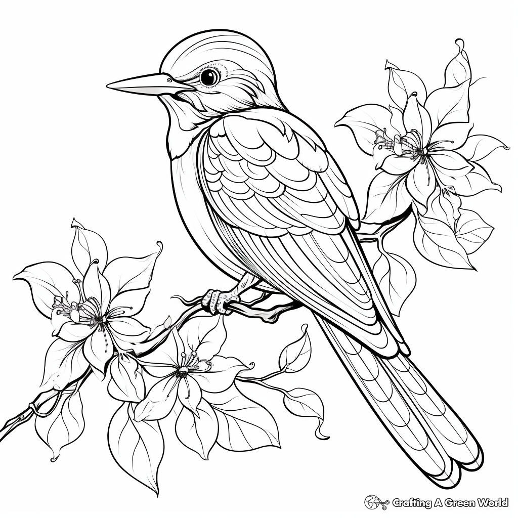 Exotic Tropical Bird Coloring Pages 2