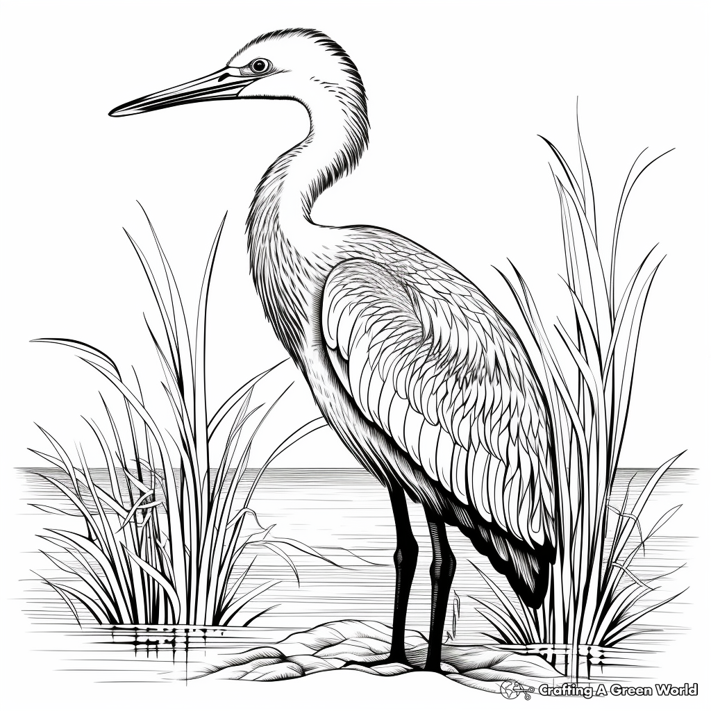 Exotic Tropical Blue Heron Coloring Pages 2