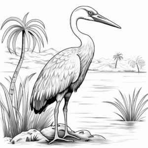 Exotic Tropical Blue Heron Coloring Pages 4