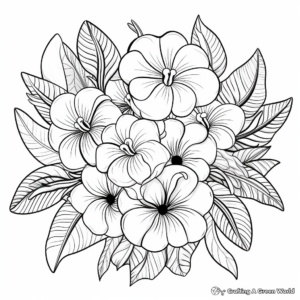 Exotic Tropical Bouquet Coloring Pages 2