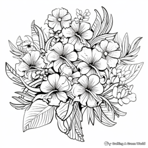 Exotic Tropical Bouquet Coloring Pages 3