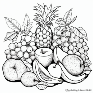 Exotic Tropical Fruit Coloring Pages 2