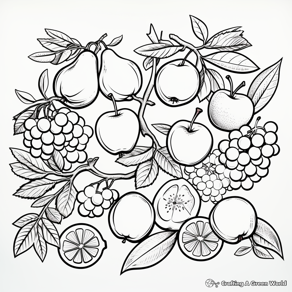 Exotic Tropical Fruit Coloring Pages 4
