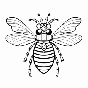 Exotic Tropical Queen Bee Coloring Pages 2