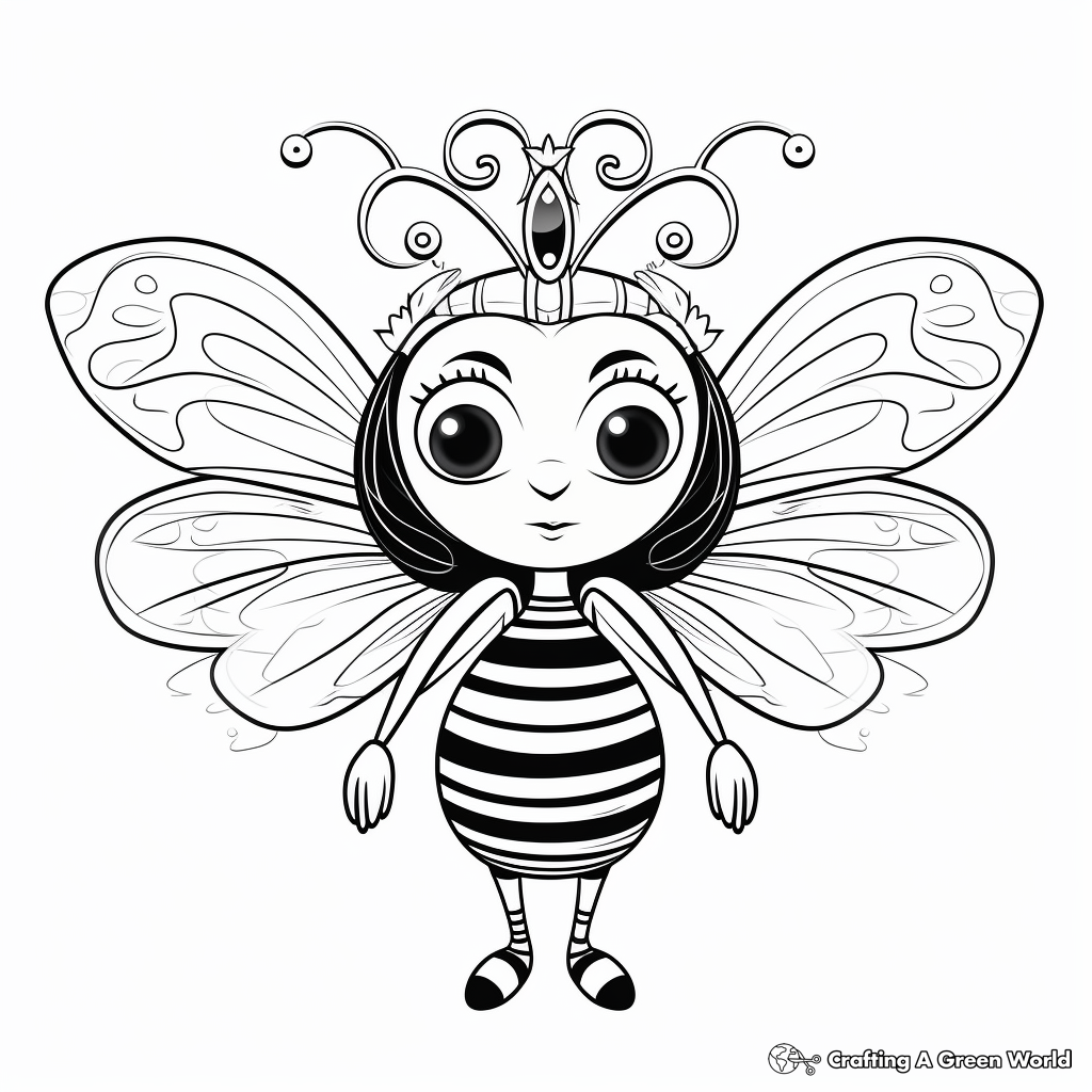 Exotic Tropical Queen Bee Coloring Pages 3