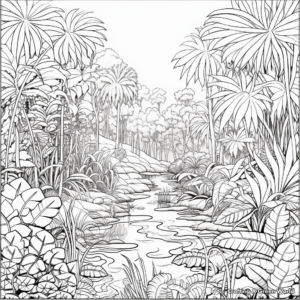 Exotic Tropical Rainforest Coloring Pages 1
