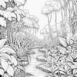 Exotic Tropical Rainforest Coloring Pages 2