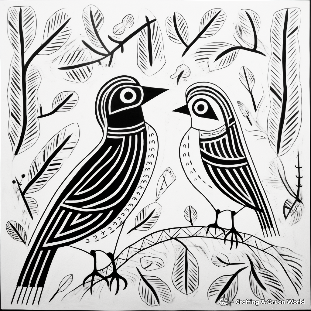 Exotic Wild Animal Amate Bark Painting Coloring Pages 2