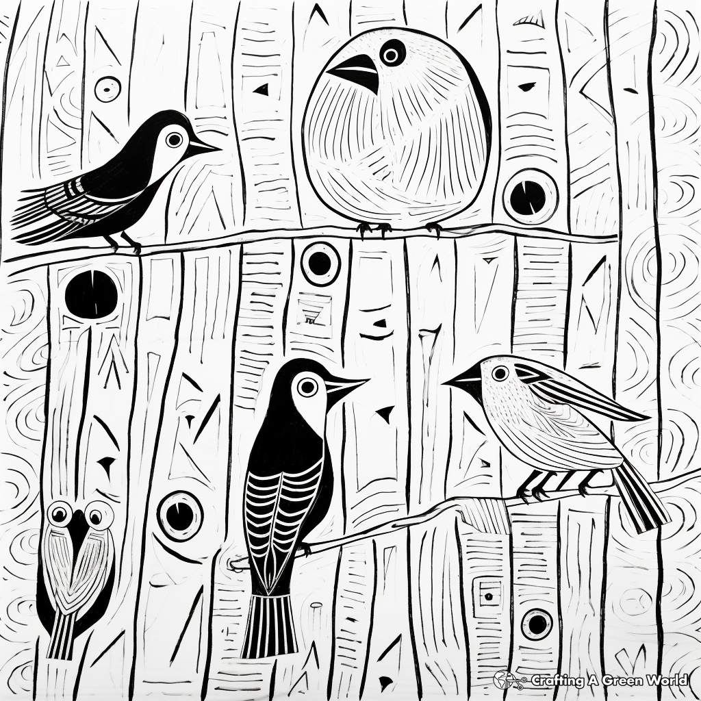 Exotic Wild Animal Amate Bark Painting Coloring Pages 4