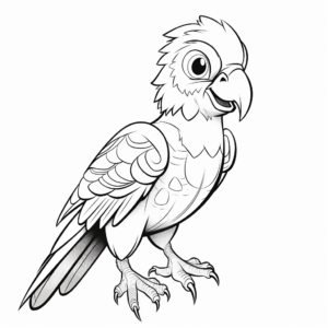Exotic Yellow-collared Macaw Coloring Sheets 1