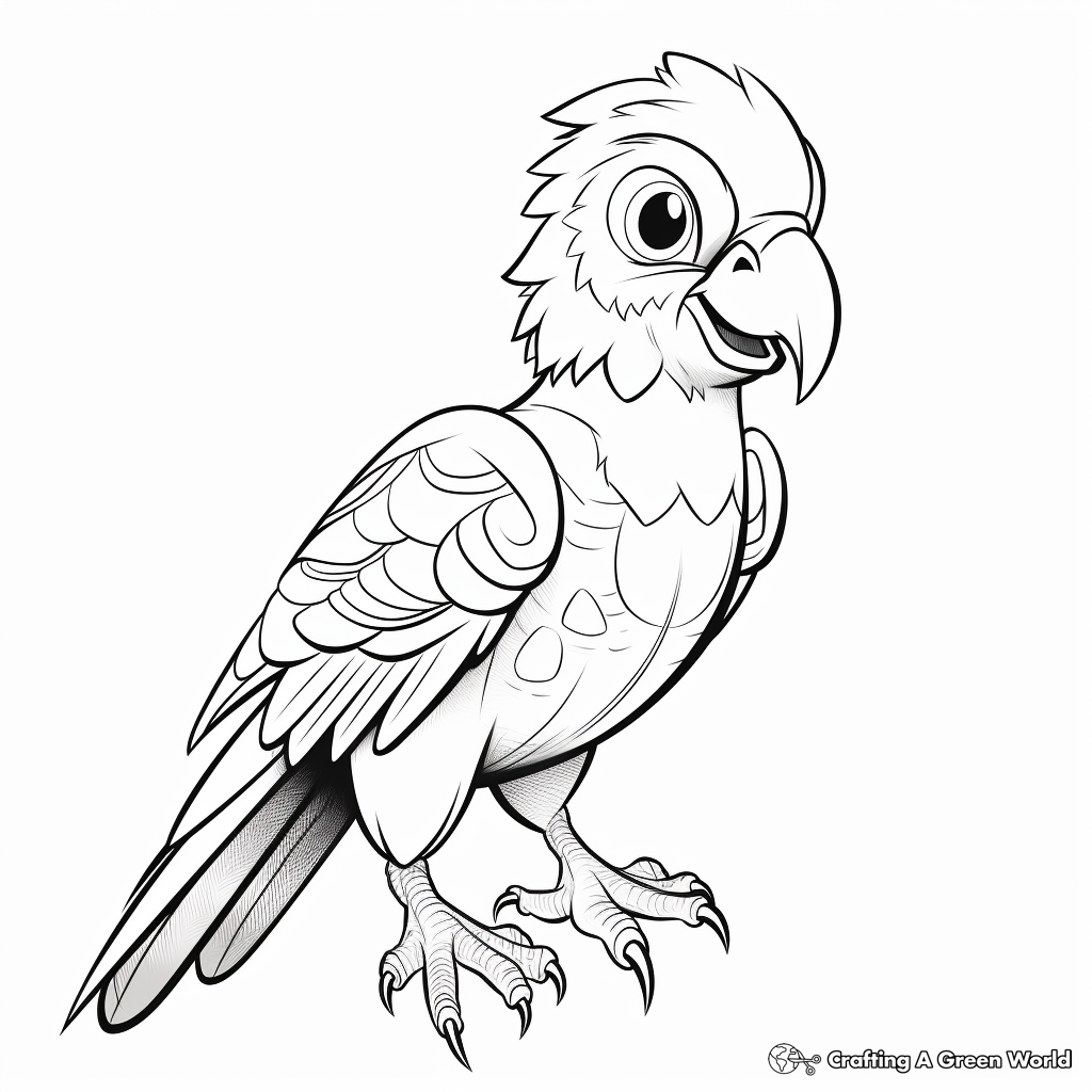 Exotic Yellow-collared Macaw Coloring Sheets 1