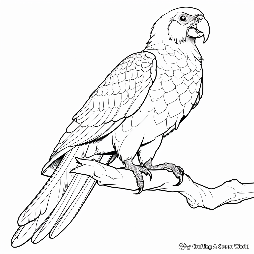 Exotic Yellow-collared Macaw Coloring Sheets 2