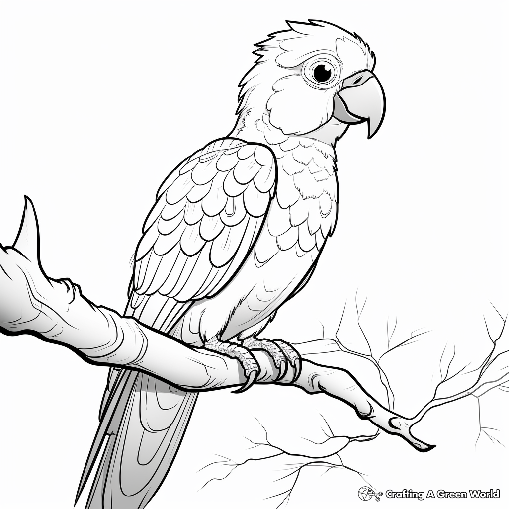 Exotic Yellow-collared Macaw Coloring Sheets 4