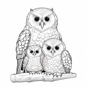Experience Serenity with Ural Owl Family Coloring Pages 3