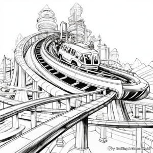 Experiment with Gravity: Roller Coaster Coloring Pages 1