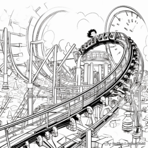 Experiment with Gravity: Roller Coaster Coloring Pages 3