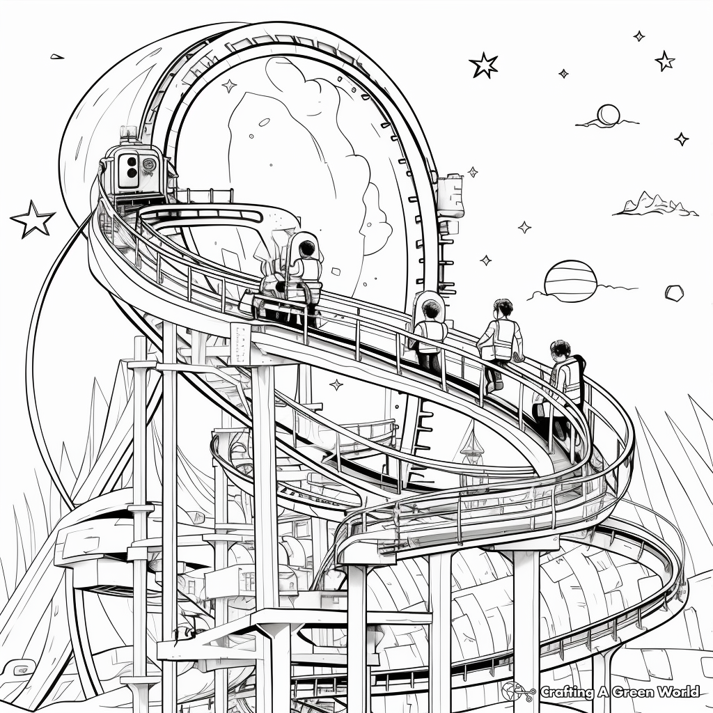 Experiment with Gravity: Roller Coaster Coloring Pages 4