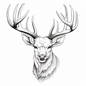 Expert Level: Antlers In Detail Coloring Pages 1