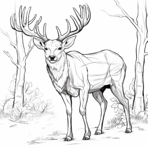 Expert Level: Antlers In Detail Coloring Pages 4