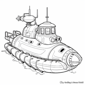 Exploratory Submarine Coloring Pages 1