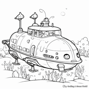 Exploratory Submarine Coloring Pages 2