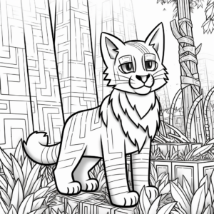 Explore The Wild: Minecraft Jungle Cat Coloring Pages 3