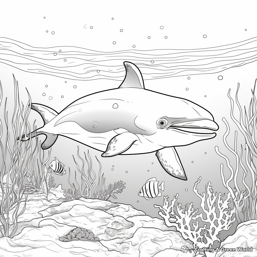 Explore Underwater with Dolphin Echolocation Coloring Pages 2