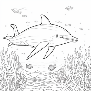 Explore Underwater with Dolphin Echolocation Coloring Pages 3