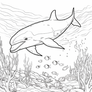 Explore Underwater with Dolphin Echolocation Coloring Pages 4