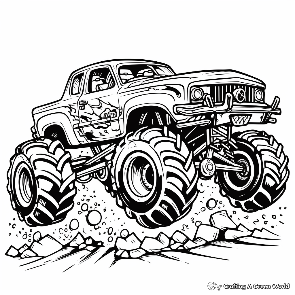 Explosive Monster Jam Truck Coloring Pages 2