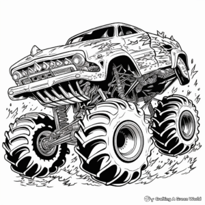 Explosive Monster Jam Truck Coloring Pages 3