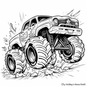 Explosive Monster Jam Truck Coloring Pages 4