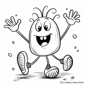 Expressive Dancing Toes Coloring Pages 1