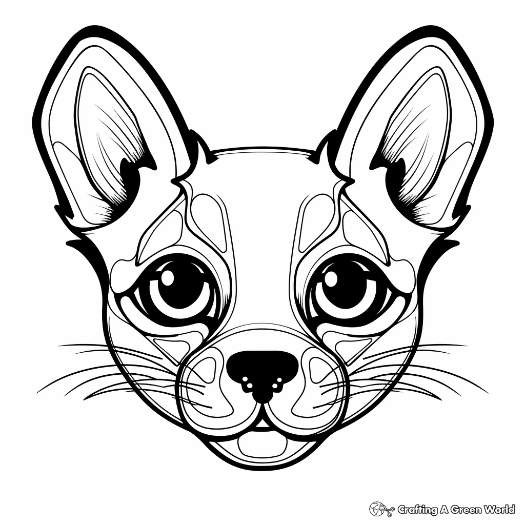 Expressive Siamese Cat Head Coloring Pages 1
