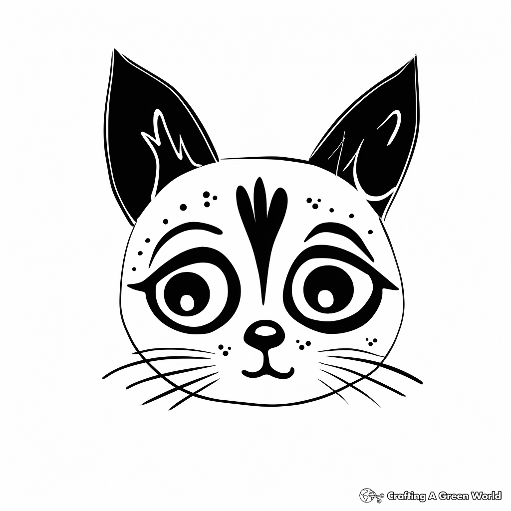 Expressive Siamese Cat Head Coloring Pages 2