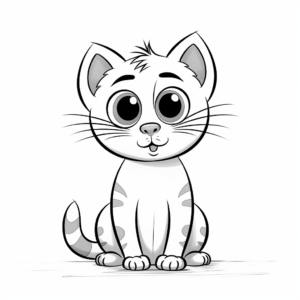 Expressive Tabby Cat Coloring Pages to Print 1