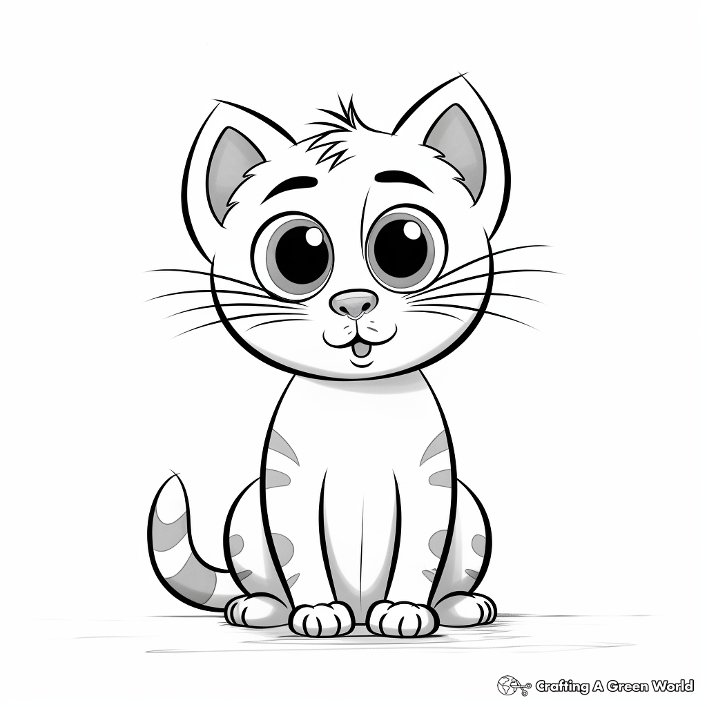 Expressive Tabby Cat Coloring Pages to Print 1